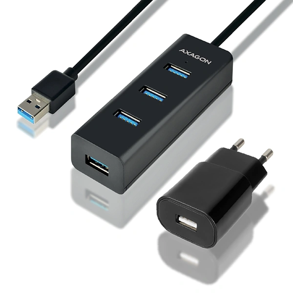 AXAGON HUE-S2BP 4x USB3.0 CHARGING hub 1.2m cable vč. AC adapteru