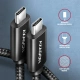 AXAGON kabel NewGEN+ USB-C - USB-C, USB4 Gen 3×2, PD 240W 5A, 8K@60Hz, ALU, opletený, 1m, černá