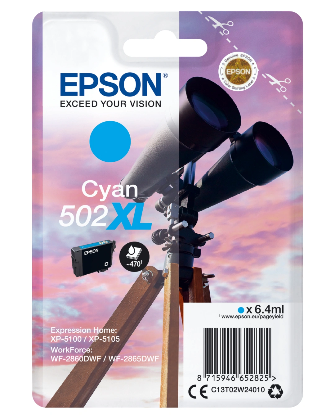 Epson 502XL, modrá