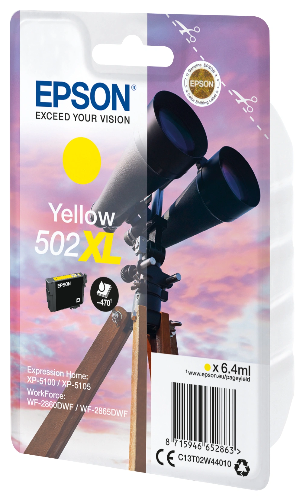 Epson 502XL, 470 stran, žlutá