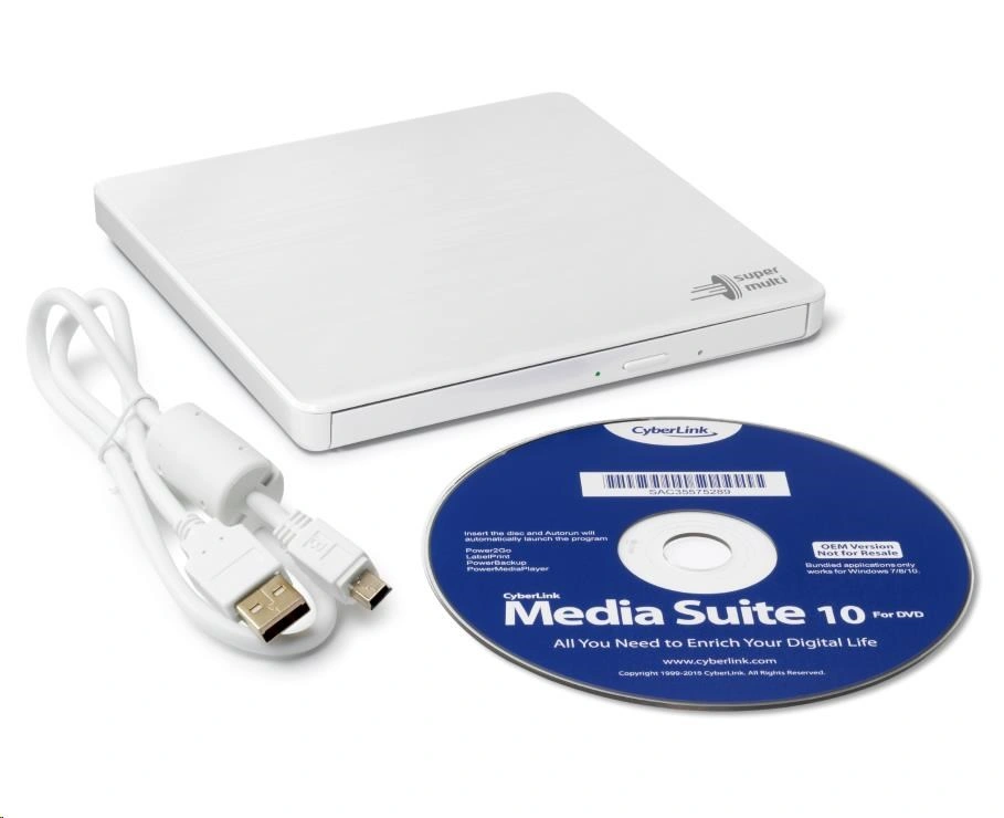 Hitachi GP60NW60 externí, M-Disc, USB, bílá
