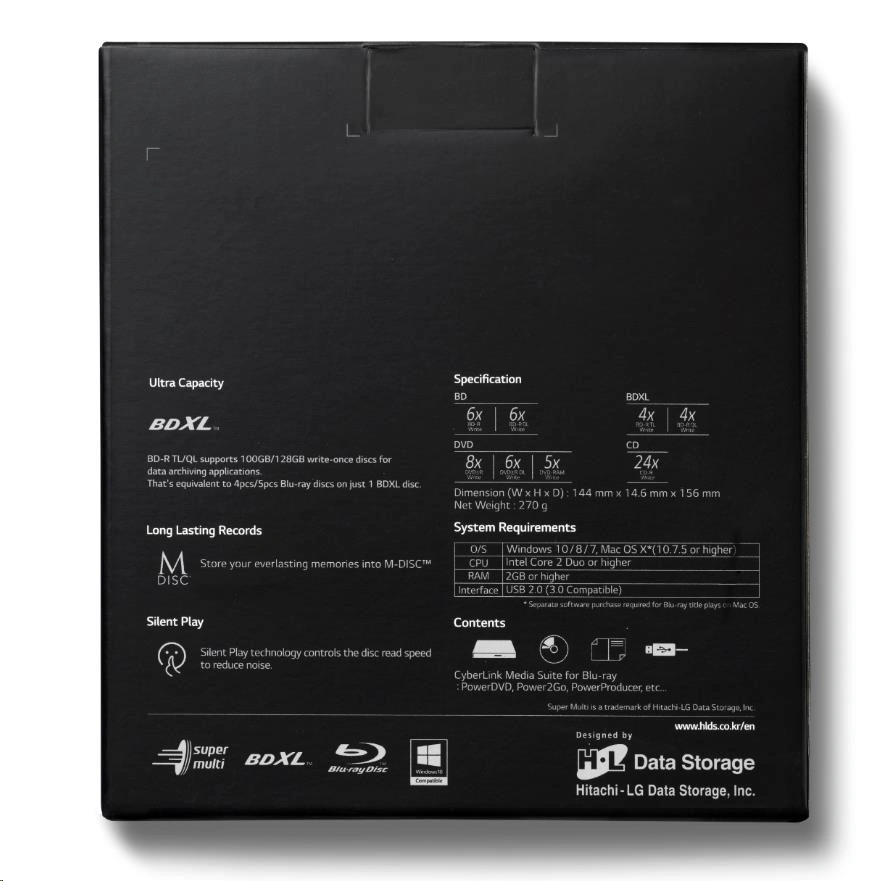 Hitachi BP55EB40, externí, USB 2.0, černá