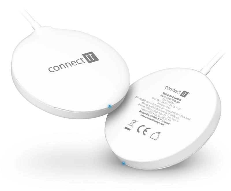 CONNECT IT bezdrátová nabíječka MagSafe Wireless Fast Charge, 15 W, bílá