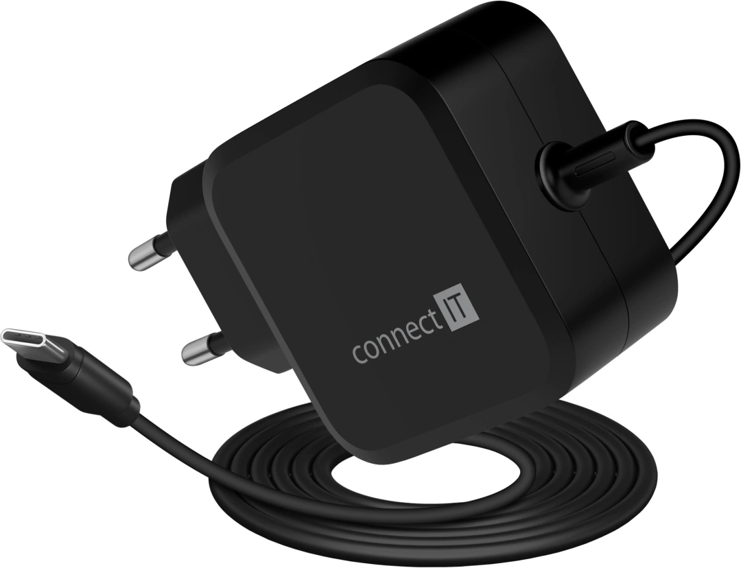 CONNECT IT univerzální notebookový adaptér C-Power USB-C, PD 67W, černá