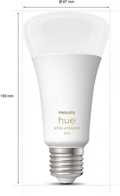 Philips Hue Bluetooth LED White Ambiance žárovka Philips 8719514288195 E27 A67 13W 1521lm 2200-6500K
