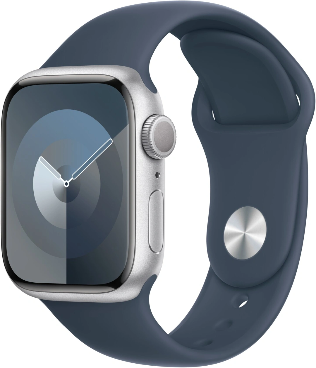 Apple Watch Series 9, 41mm, Silver, Storm Blue Sport Band - M/L