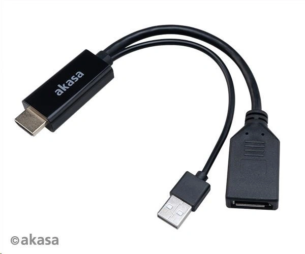 AKASA adaptér HDMI - Displayport, 4K@60Hz, 25cm