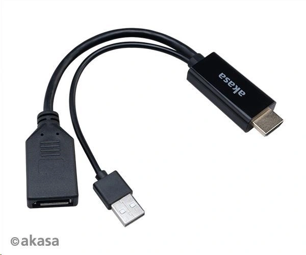 AKASA adaptér HDMI - Displayport, 4K@60Hz, 25cm