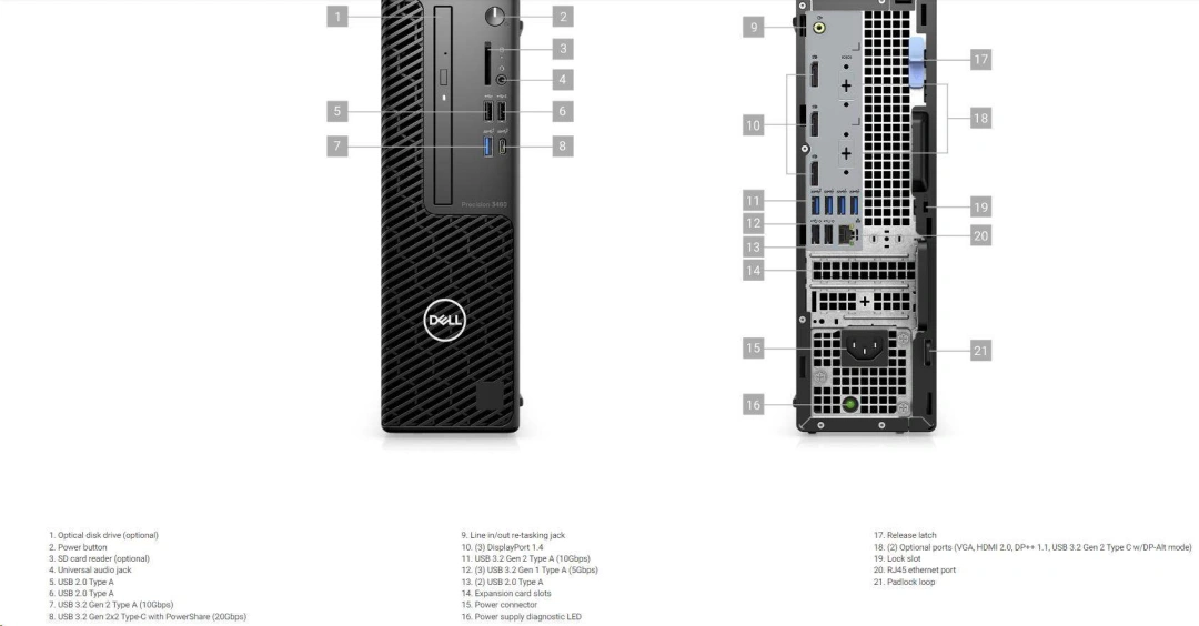 Dell Precision 3460 SFF, černá (02DH1)