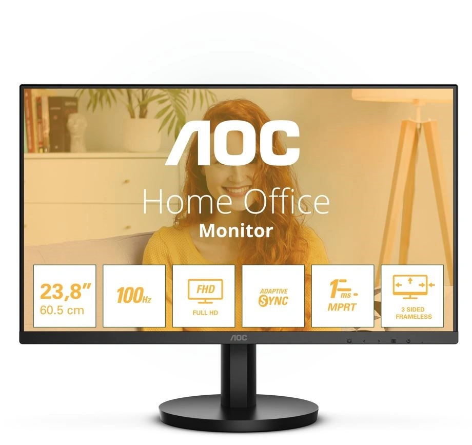 AOC 24B3HMA2 monitor 60,5 cm (23.8") 1920 x 1080 px Full HD LED Černá