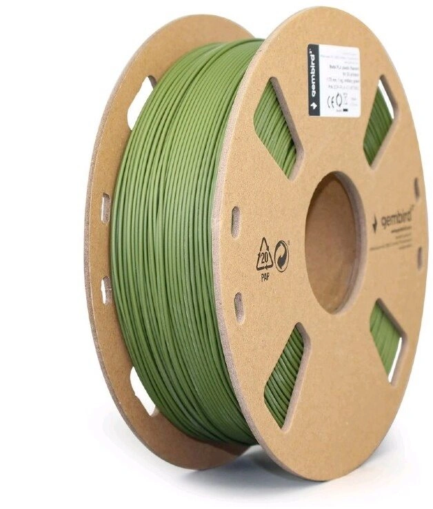 Gembird tisková struna (filament), PLA MATTE, 1,75mm, 1kg, zelená