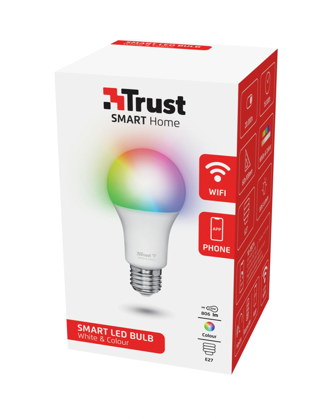 Trust Smart WiFi LED žárovka, E27, RGB