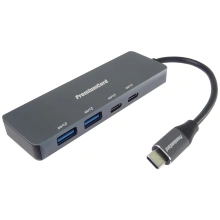 USB hub USB-C na 2x USB 3.2 C + 2x USB 3.2 A 5G SuperSpeed, hliníkový