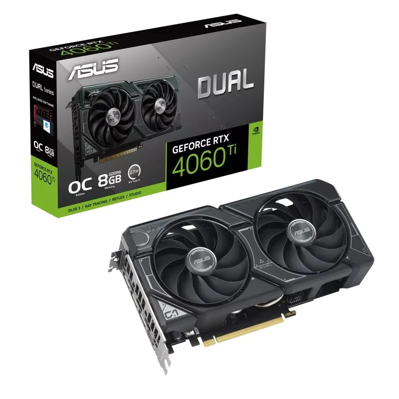 Asus Dual GeForce RTX 4060 Ti OC Edition, 8GB GDDR6