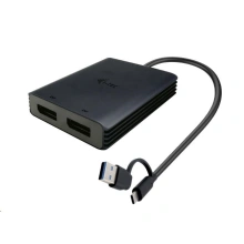 i-tec adaptér USB-A/USB-C - 2x Displayport 4K@60Hz