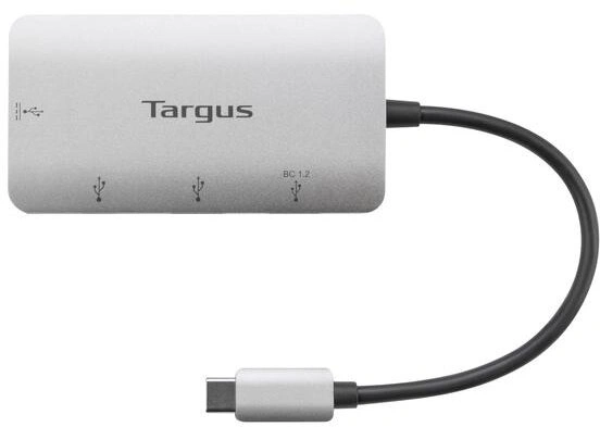 Targus hub USB-C - 2x USB, 2x USB-C, PD, 100W, stříbrná