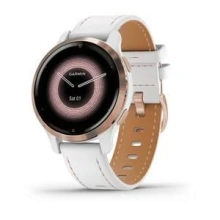 Garmin Venu 2S Rose Gold/White Leather Band