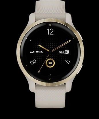 Garmin Venu 2S Rose Gold/White Leather Band