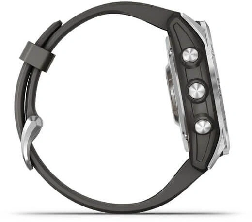 Garmin Fenix 7S Glass Silver / Graphite Silicone Band