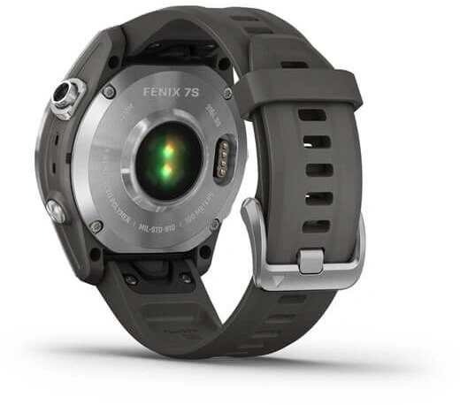 Garmin Fenix 7S Glass Silver / Graphite Silicone Band