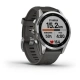 Garmin Fenix 7S Glass Silver / Graphite Silicone Band