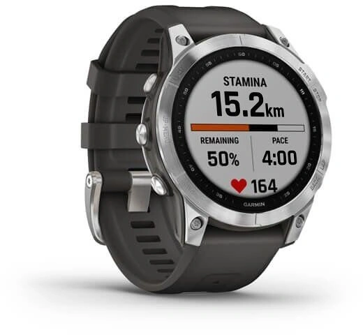 Garmin Fenix 7 Silver / Graphite Silicone Band 