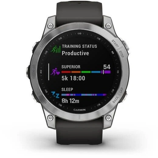 Garmin Fenix 7 Silver / Graphite Silicone Band 