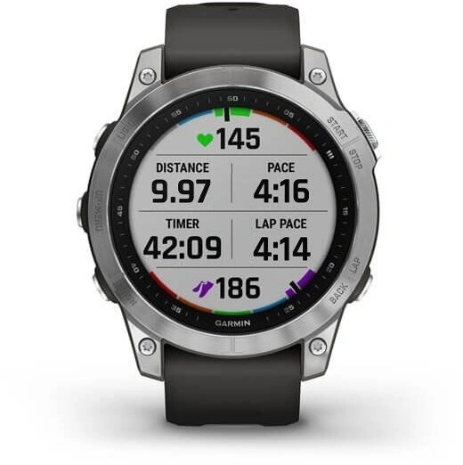 Garmin Fenix 7 Silver / Graphite Silicone Band 