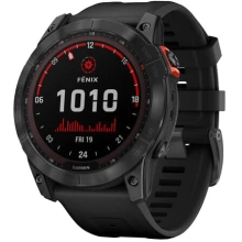 Garmin Fenix 7X Solar Gray/ Black Silicone Band 