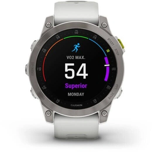 Garmin epix PRO Sapphire, Titan/ White Silicone Band