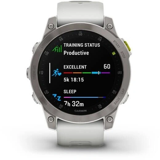 Garmin epix PRO Sapphire, Titan/ White Silicone Band