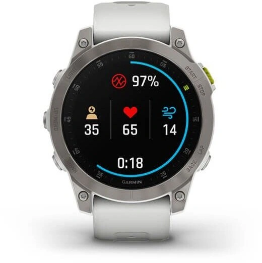 Garmin epix PRO Sapphire, Titan/ White Silicone Band