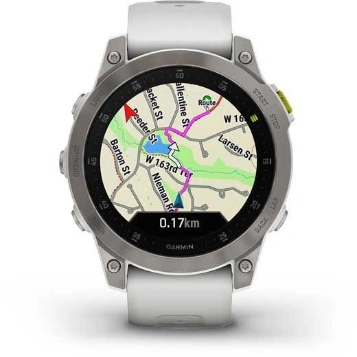 Garmin epix PRO Sapphire, Titan/ White Silicone Band