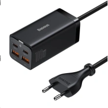 Baseus GaN3, 2× USB-A, 2× USB-C 100W, černá