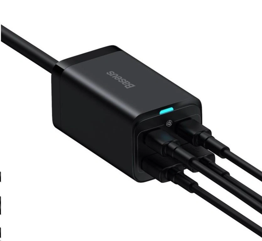 Baseus GaN3, 2× USB-A, 2× USB-C 100W, černá