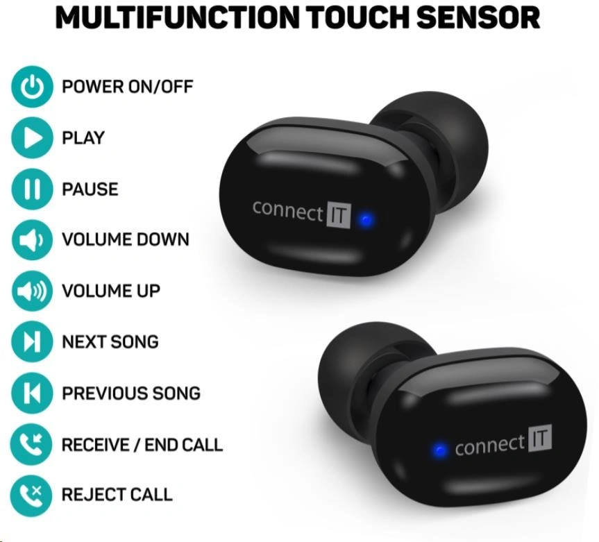 CONNECT IT True Wireless SensorTouch, black