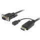 PremiumCord převodník HDMI na VGA s napájecím micro USB konektorem, černá