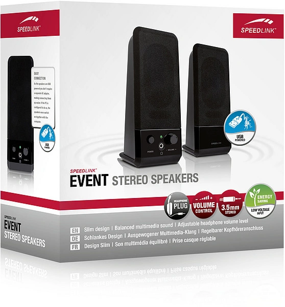 SPEED LINK reproduktory SL-8004-BK EVENT Stereo Speakers, black