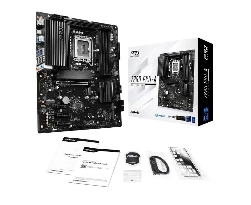 ASRock Z890 Pro-A / Intel Z890 / LGA1851 / 4x DDR5 / 4x M.2 / HDMI / DP / Thunderbolt 4 / USB-C / AT