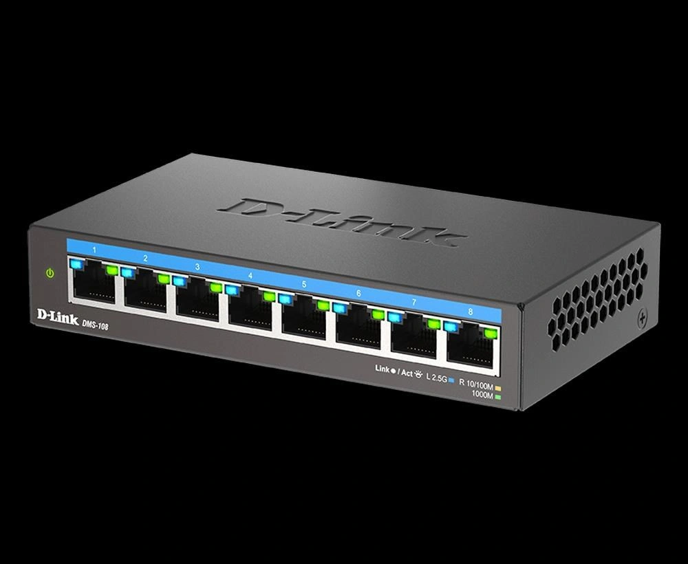 D-Link DMS-108/E 8-port 2.5G Multi-Gigabit QoS IGMP Snooping Switch