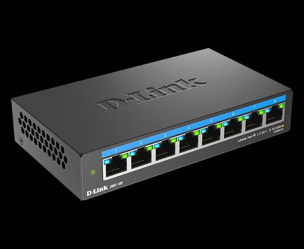 D-Link DMS-108/E 8-port 2.5G Multi-Gigabit QoS IGMP Snooping Switch