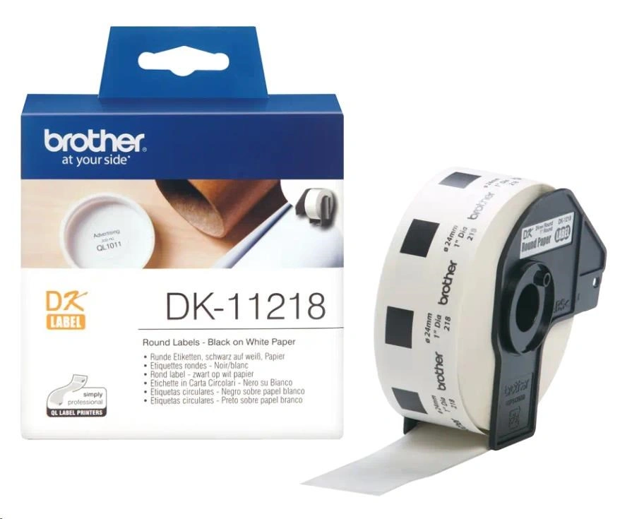 BROTHER DK-11218 kulaté štítky 1" LABEL 24MM X 24MM X 1000