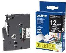 Brother páska - TZE-335, černá/bílá (12mm, laminovaná)