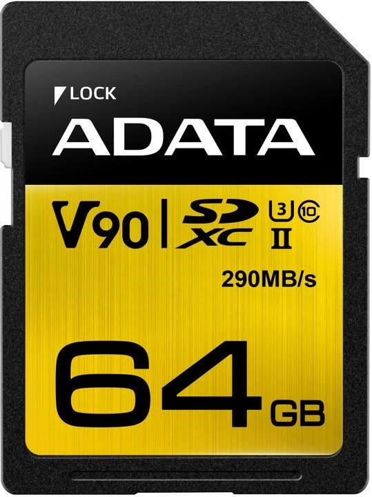 ADATA SDXC Premier One 64GB 290/260MB/s UHS-II U3