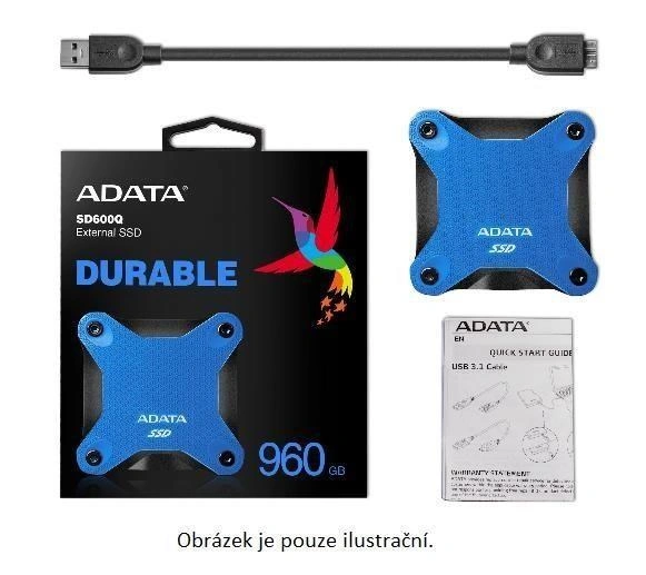 ADATA ASD600Q, USB3.1 - 480GB, červená