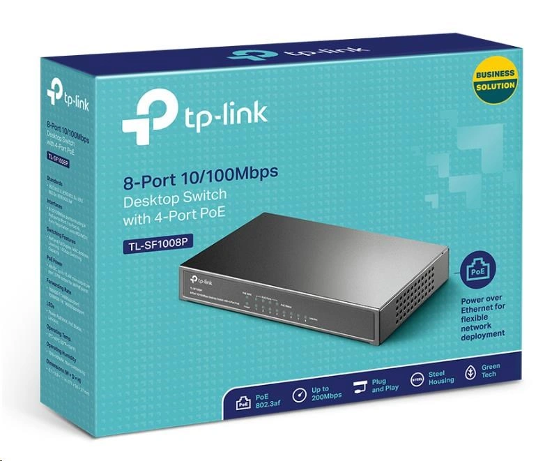 TP-LINK TL-SF1008P nekonfigurovatelný switch 8 portů, PoE