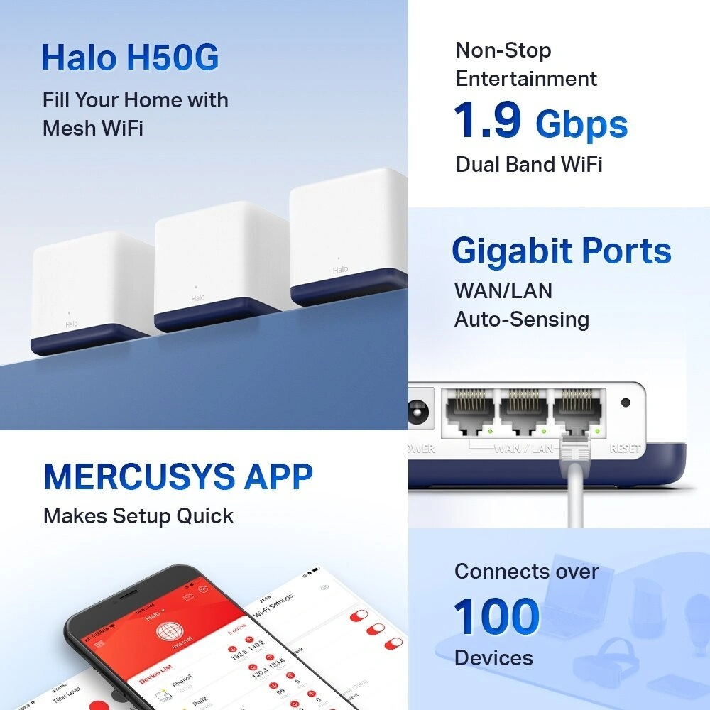 Mercusys Halo H50G, 3ks