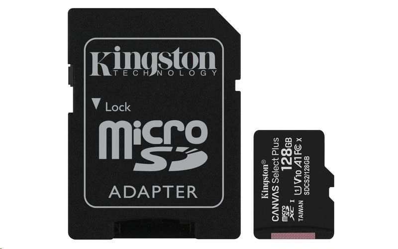 Kingston Micro SDXC Canvas Select 128GB 80MB/s UHS-I + SD adaptér (SDCS/128GB)