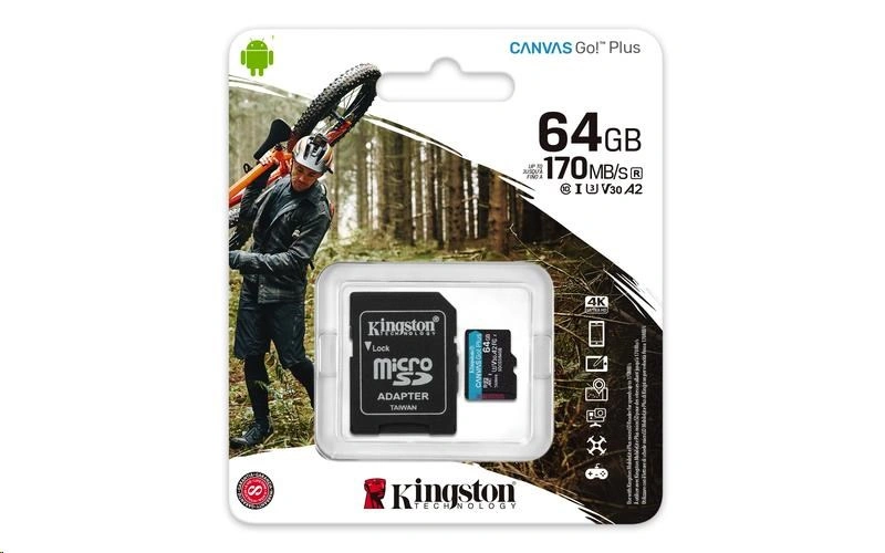 Kingston MicroSDXC Canvas Go Plus 64GB + adaptér