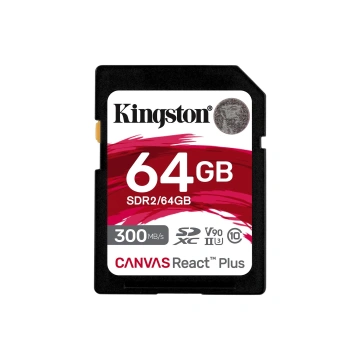 Kingston 64GB Canvas React Plus SDHC 